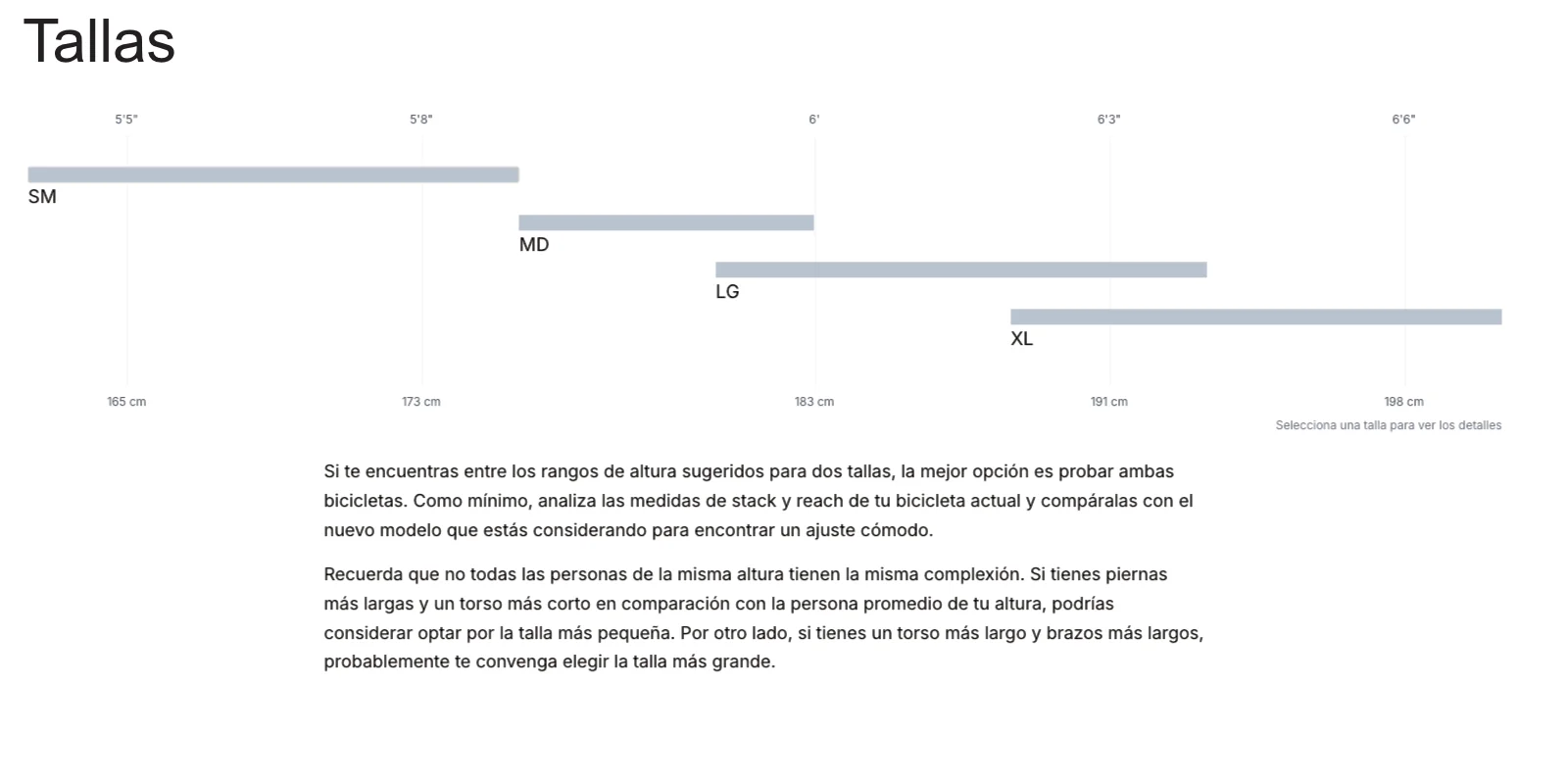 Tallas pivot LT